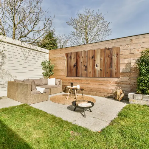 Hout - Planken - Bruin Tuinposter op houten frame 2 cm dik xxl -sfeer2