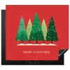 Minimalistisch - Kerstbomen - Rood - Sneeuw Inductie beschermer vinyl 3mm middel -3d