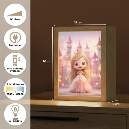 Prinses - Roze - Kasteel Light Box met kabel klein -USP_NL