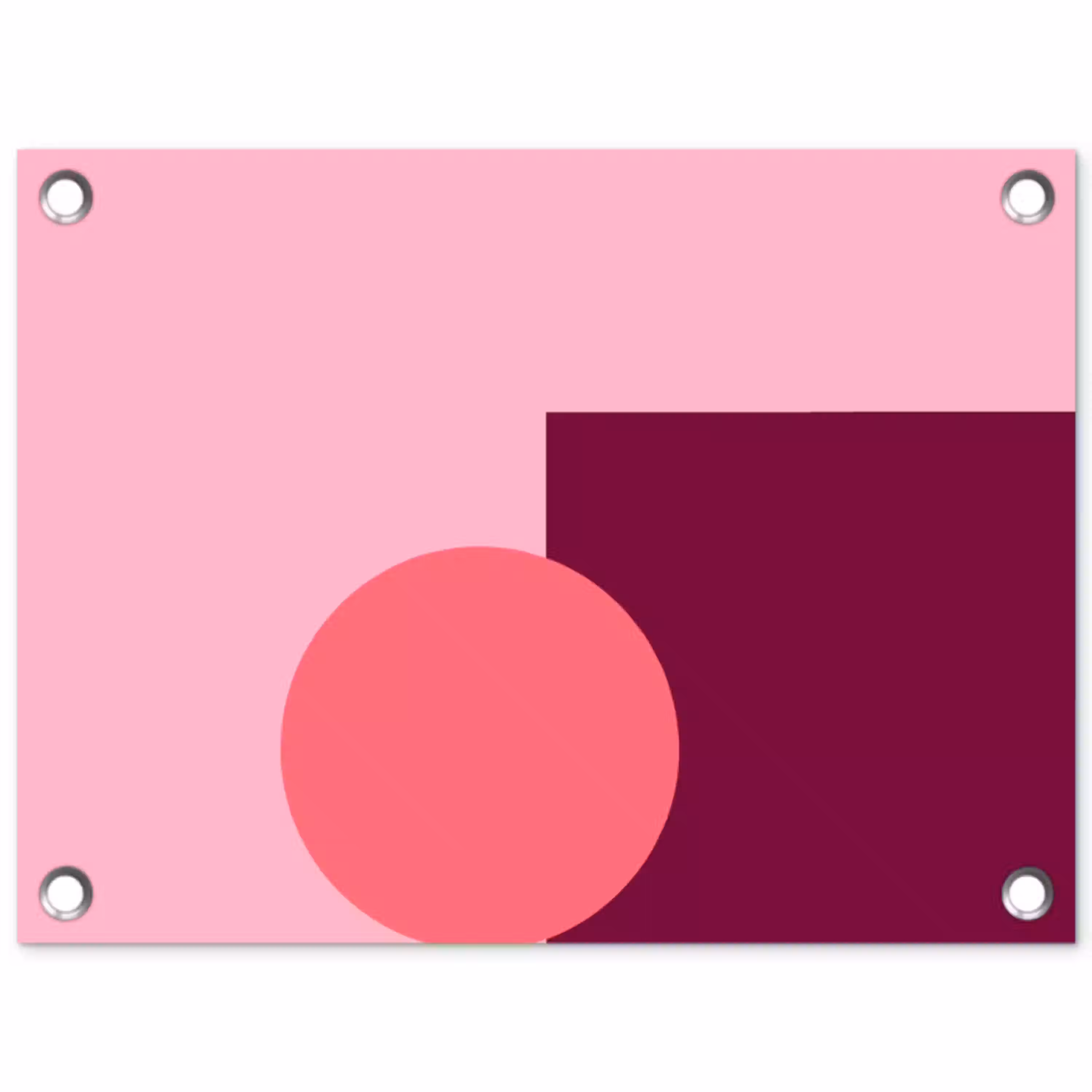 Abstract - Vormen - Roze - Modern - Design tuinposter los doek klein -3d