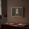 Vrouw - Portret - Kauwgombel Light Box met batterij (Wandlamp) middel -sfeer1