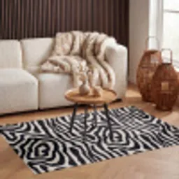 Zebra - Abstract - Zwart Vloerkleed Rechthoek klein 1091 -atmosphere_sfeer2_global