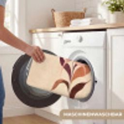 Minimalistisch - Bloem - Bladeren - Beige Badmat klein -USP_WasbaarDE
