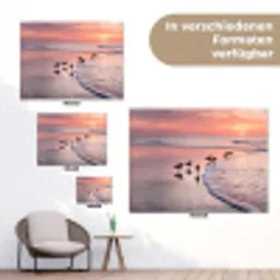 Meeuwen - Strand - Zee - Roze tuinposter los doek klein -Xsfeer9_DE