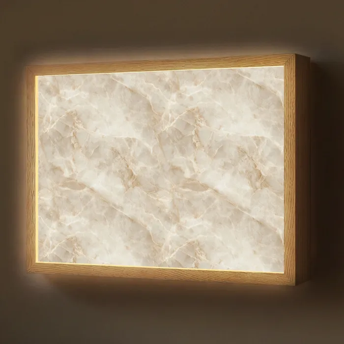 Lichtbeige - Onyx - Subtiel Light Box met batterij (Wandlamp) middel 907 -z3d_website