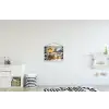 Kerstdorp - Huizen - Sneeuw - Kerst textielposter latten blank klein -kinderkamer