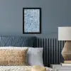 Abstract - Blauw - Bladeren fotolijst zwart zonder passe partout klein -sfeer3