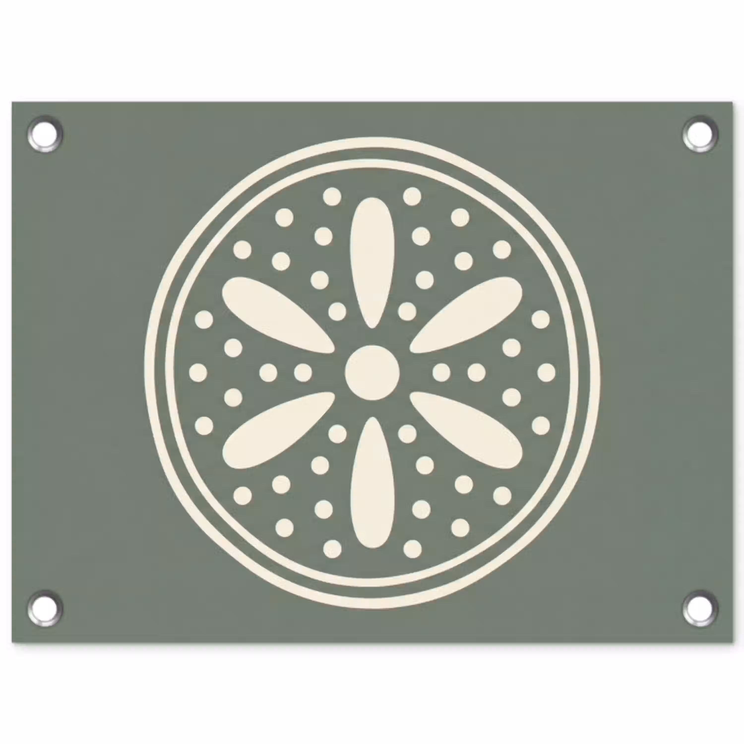 Patroon - Cirkel - Abstract - Groen - Decoratie tuinposter los doek klein -3d