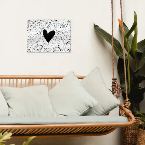Hartje - Design - Wit tuinposter los doek klein -sfeer7