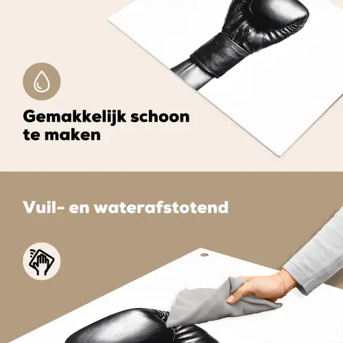 Bokshandschoen - Zwart - Hand Inductie beschemer met haakjes klein -ky-schoon-nl