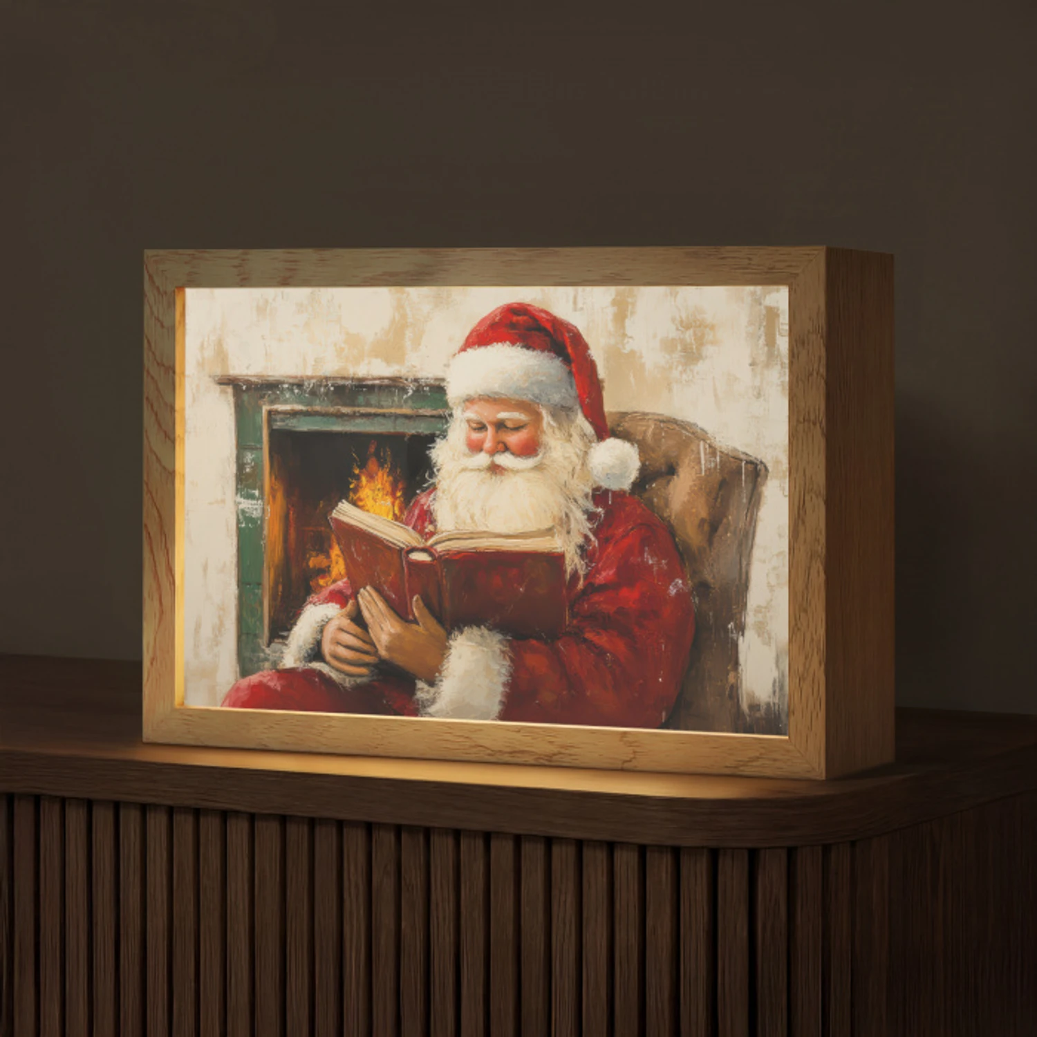 Kerst - Kerstman - Winter - Open Haard Light Box met kabel (Tafellamp) klein -z3d_website