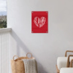 Rood - Hart- Tekst - Valentijn tuinposter los doek klein -sfeer8