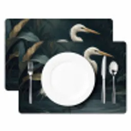 Reiger - Water - Natuur - Modern - Wit Placemat vinyl groot -zzsfeer2_Kitchenyeah-website