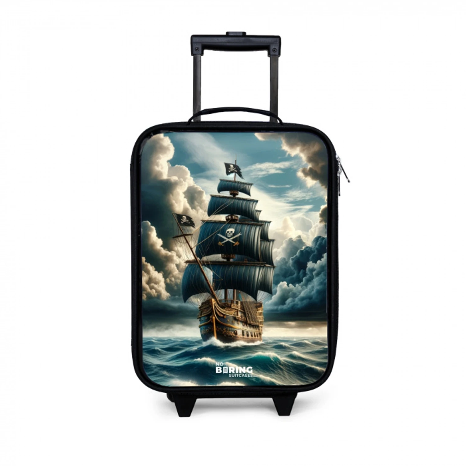 Piratenschip op een woeste zee Kinderkoffer - Zwart klein -3d