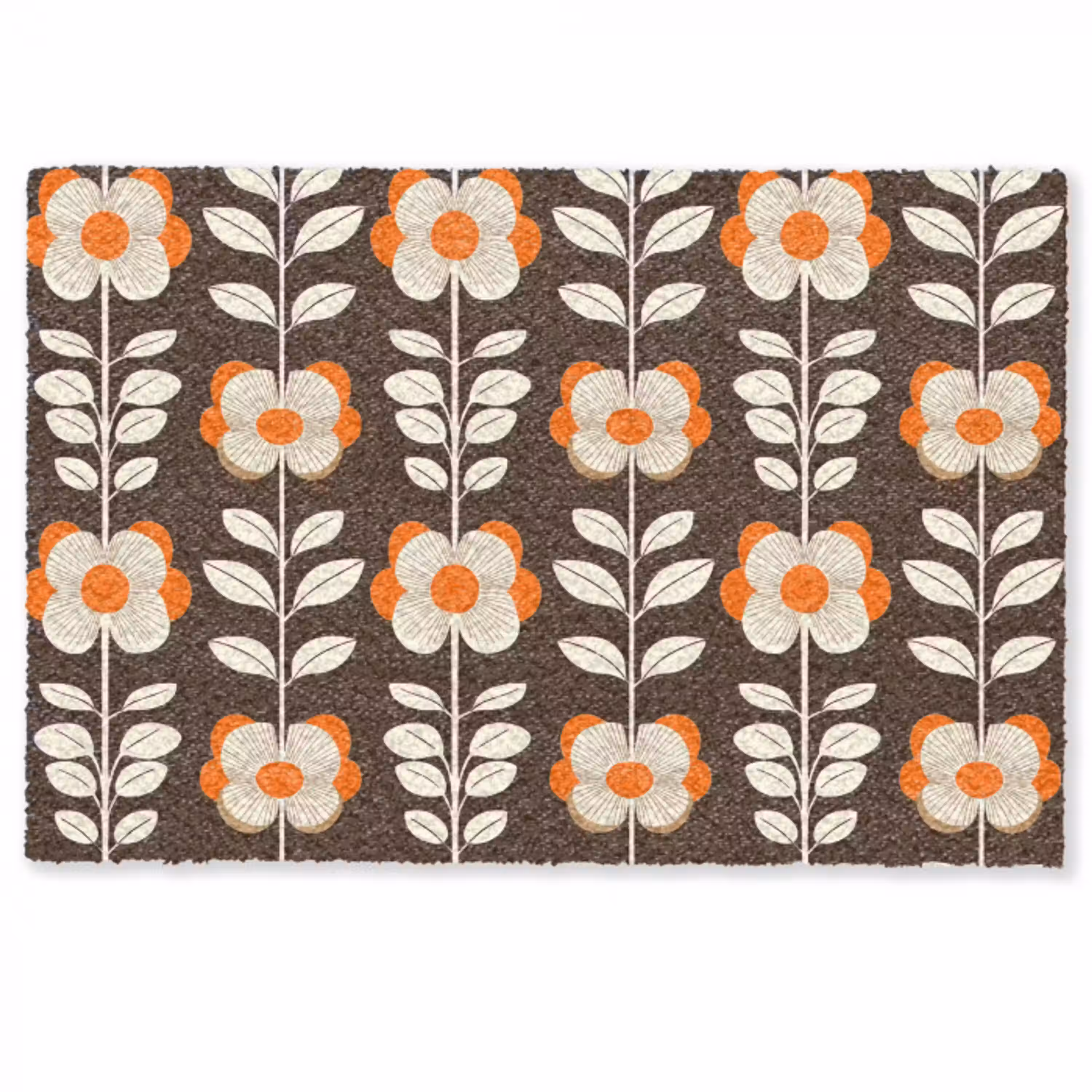 Bloemen - Retro - Bruin Deurmat klein 898 -zkaufland3d