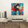 Graffiti - Vintage - Jongen - Street art - Neon - Banksy aluminium wit klein -sfeer1