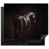 Krachtig - Paard - Donker Inductie beschermer vinyl 3mm middel -3d