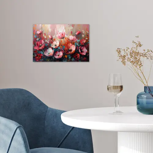 Klaprozen - Roze - Bloemen - Botanisch - Kunst poster papier klein -sfeer3