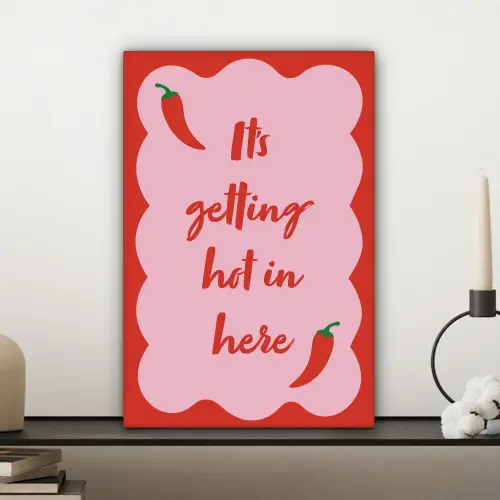 Chilipeper - Red - Hot - Quotes canvas 2cm klein -sfeer6
