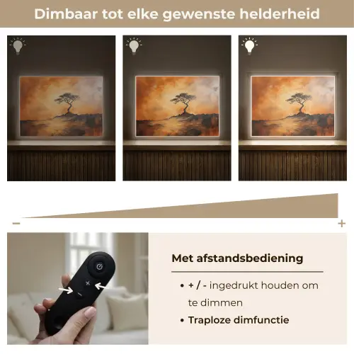 Boom - Landschap - Oranje Light Box met batterij (Wandlamp) middel -USP_dimbaarNL