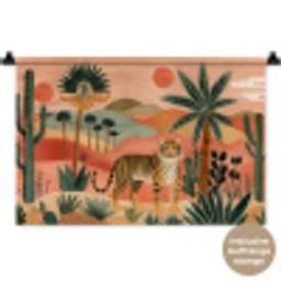 Tijger - Palmen - Cactus - Oranje Wandkleed katoen klein -t3d_DE