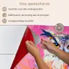 Uil - Roze - Blauw - Verf - Abstract keuken achterwand spatscherm klein -spatscherm_NL