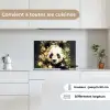 Panda - Pandabeer - Wilde dieren - Natuur - Bloemen keuken achterwand spatscherm klein -sfeer4_FR