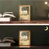 Houten bankje - Bloempotten - Landschap Light Box met kabel (Tafellamp) klein -sfeer3