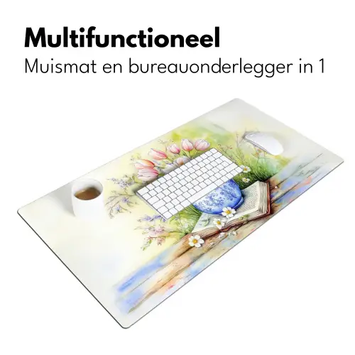 Vaas - Delftsblauw - Madeliefjes Muismat XXL klein -sfeer4
