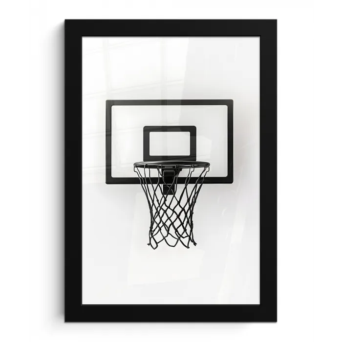Basketbalbord - Minimalistisch - Zwart fotolijst zwart zonder passe partout klein -3d