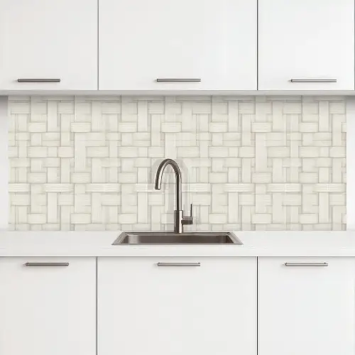 Vlechtwerk - Banen - Beige keuken achterwand 2 middel 871 -3d