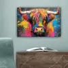 Graffiti - Schotse hooglander - Koe - Kleurrijk canvas 2cm klein -sfeer4