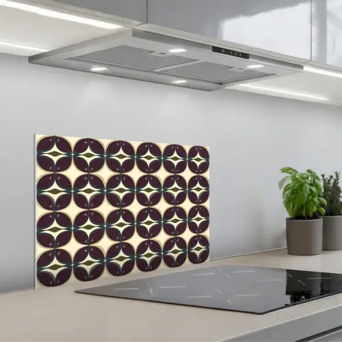 Cirkel - Retro - Kleurrijk keuken achterwand spatscherm klein 900 -3d_schuin