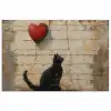 Street art - Kat - Ballon - Graffiti - Banksy poster papier klein -3d