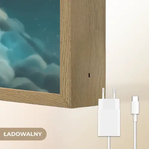 Monster - Groen - Maan - Wolken Light Box met batterij (Wandlamp kind) middel -USP_websiteoplaadbaarNL