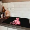 Zebra - Roze - Gestreept Inductie beschermer vinyl 3mm klein -sfeer3
