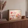 Bloemen - Watercolor - Roze - Abstract - Kunst Light Box met batterij (Wandlamp) middel -sfeer2