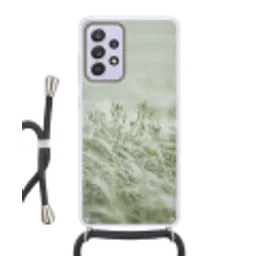 Grassen - Minimalistisch - Groen Hoesje Samsung Galaxy A52 5G met koord klein -3d