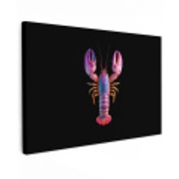 Kreeft - Paars - Roze - Zwart - Stippen - Lila Tuinposter op houten frame 2 cm dik klein -3d