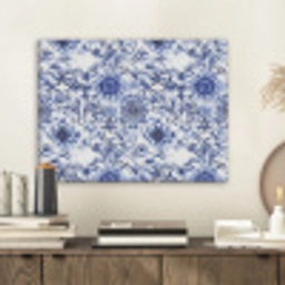 Bloemen - Blauw - Patroon - Wit PET vilt klein 837 -sfeer1