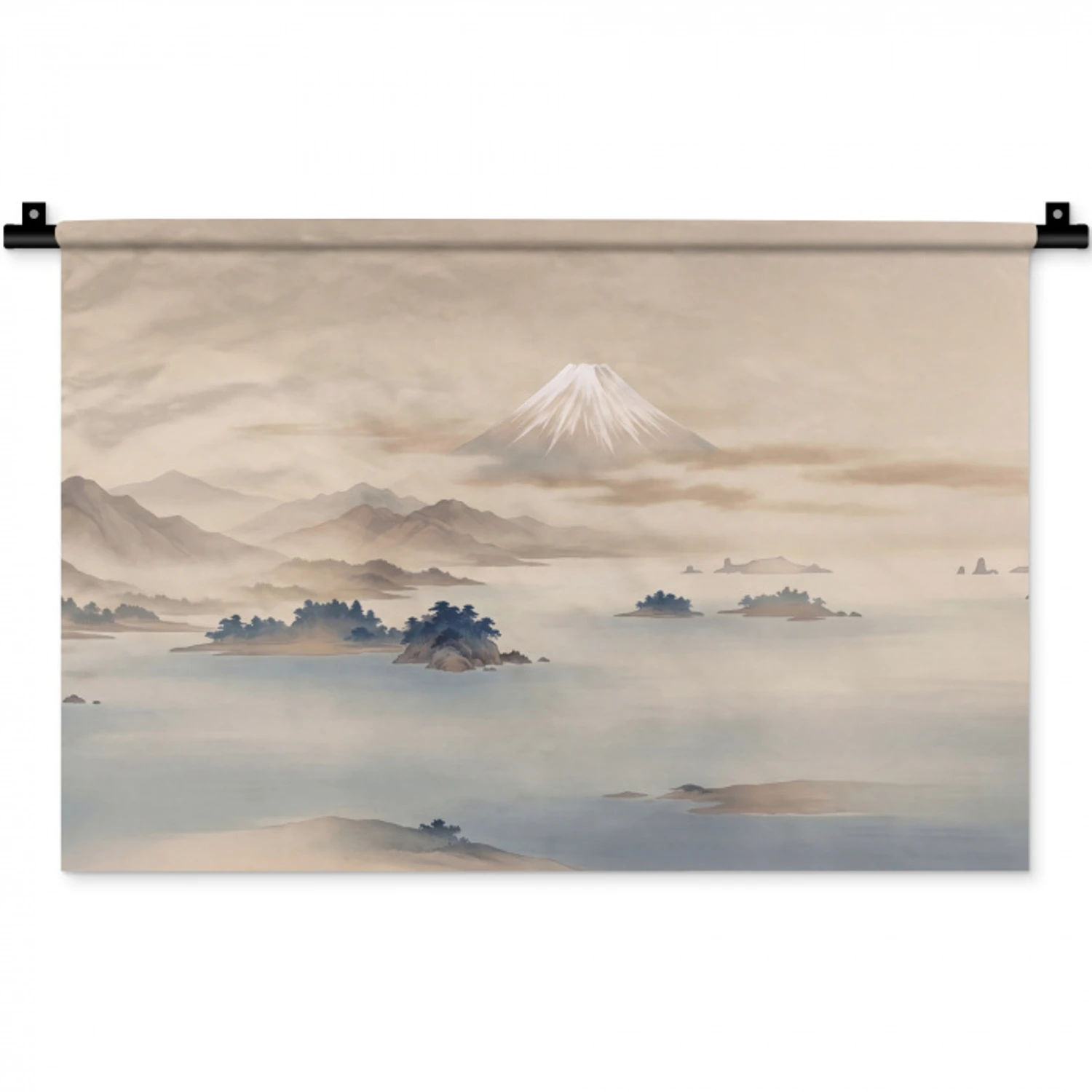 Japans - Landschap - Beige Wandkleed katoen klein -zz3d