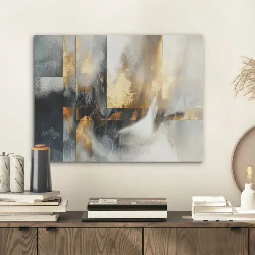 Kunst - Goud - Zilver - Abstract PET vilt klein -sfeer1