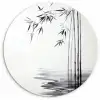 Bamboestammen - Water - Minimalistisch - Wit Wandcirkel plexiglas klein -3d