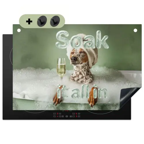 Soak it all in - Hond - Bad Inductie beschemer met haakjes klein -3d