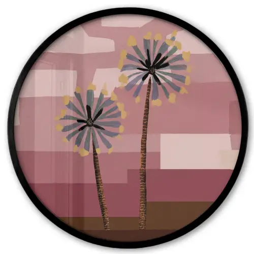 Illustratie - Bloemen - Vlakken - Abstract Fotolijst rond zonder passe partout klein -3d
