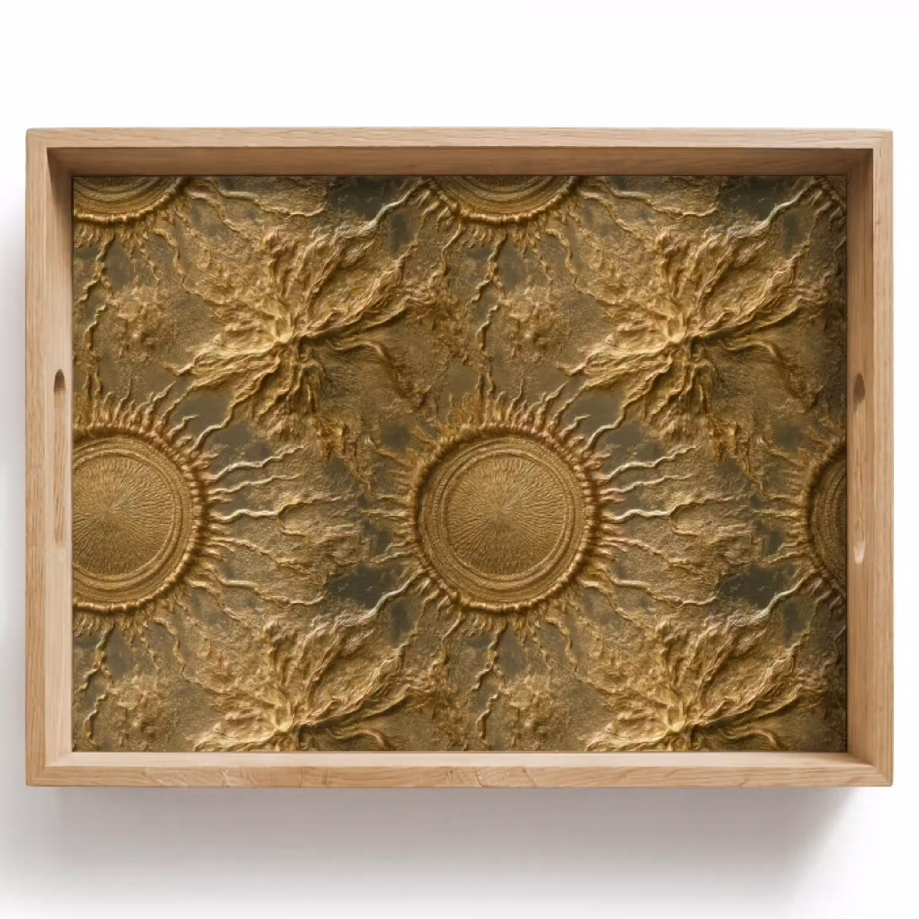 Zon - Reliëf - Antiek - Goud Dienblad Rechthoek middel 911 -z3d_shopping