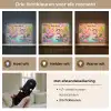 Kitten - Flamingo - Bloemen Light Box met batterij (Wandlamp kind) middel -USP_lichtkleurNL