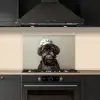 Kokskleding - Zwart - Hondje keuken achterwand spatscherm klein -sfeer1