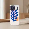 Abstract - Blad - Blauw - Rechthoeken Telefoonhoesje iPhone 17 Pro klein -sfeer2