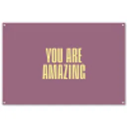 Tekst - Paars - Amazing tuinposter los doek groot -3d